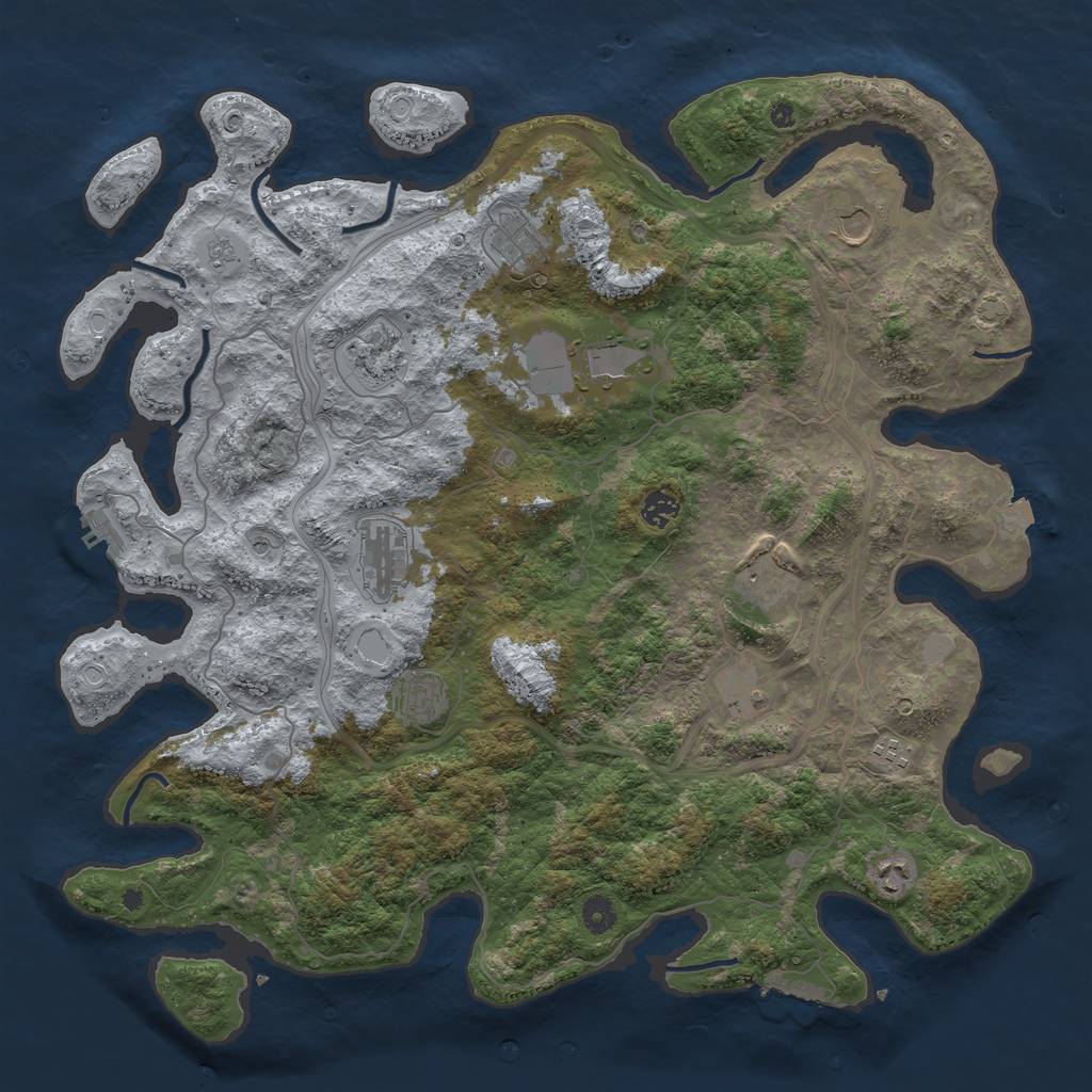 Rust Map: Procedural Map, Size: 4500, Seed: 1973712817, 19 Monuments
