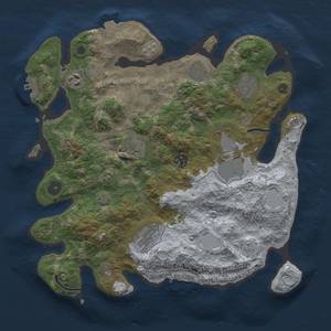 Thumbnail Rust Map: Procedural Map, Size: 3500, Seed: 646802985, 16 Monuments