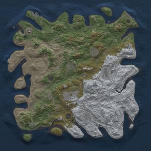 Thumbnail Rust Map: Procedural Map, Size: 4300, Seed: 21915, 18 Monuments