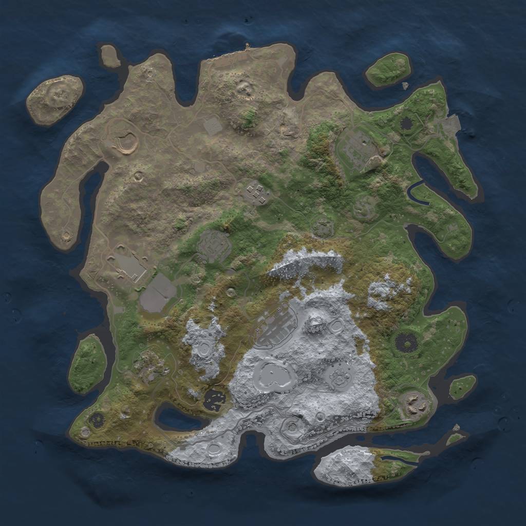 Rust Map: Procedural Map, Size: 3600, Seed: 1348355174, 16 Monuments