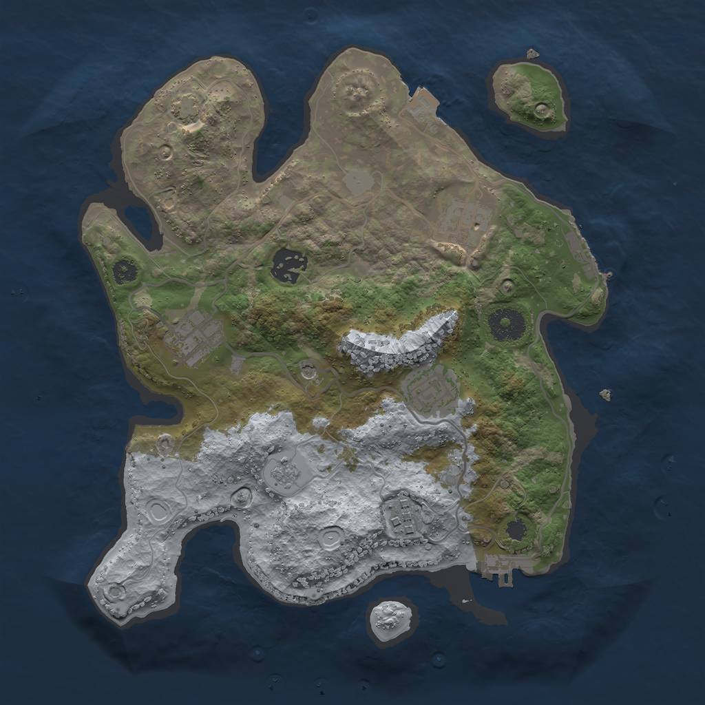 Rust Map: Procedural Map, Size: 3000, Seed: 85131, 13 Monuments