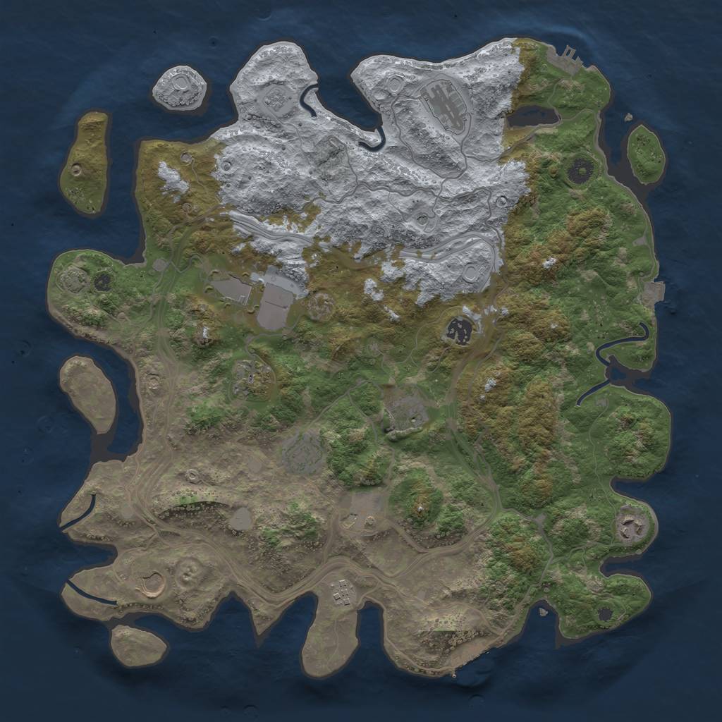 Rust Map: Procedural Map, Size: 4250, Seed: 811730830, 18 Monuments