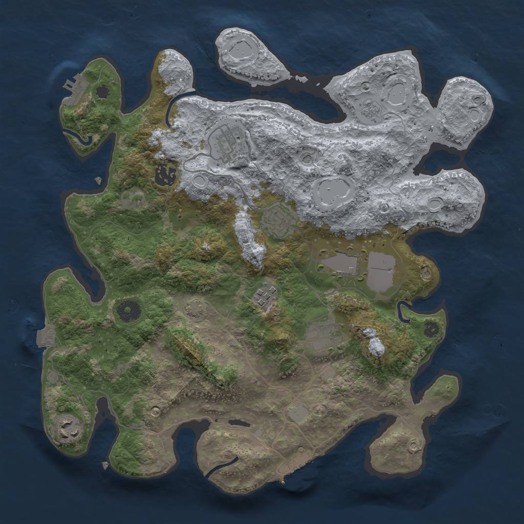 Rust Map: Procedural Map, Size: 3500, Seed: 220919837, 15 Monuments