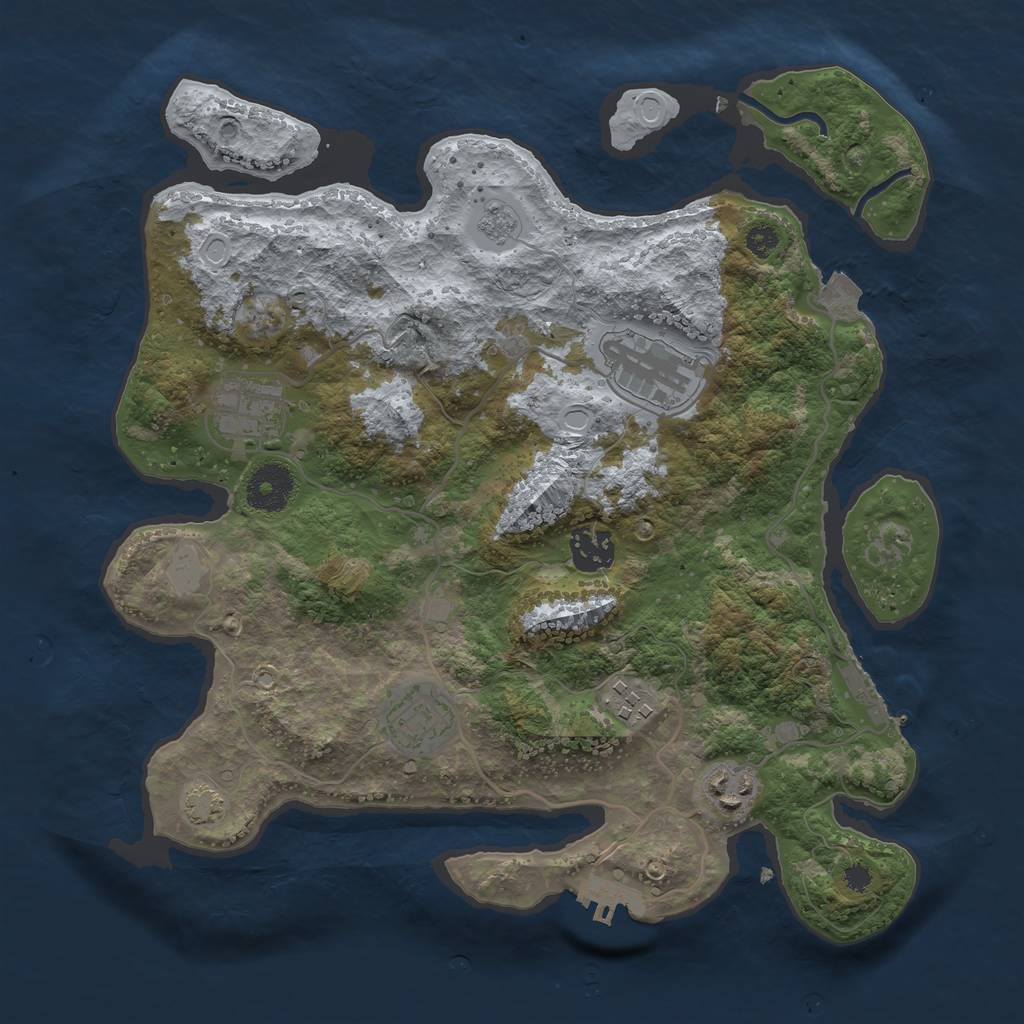 Rust Map: Procedural Map, Size: 3300, Seed: 1536362540, 13 Monuments