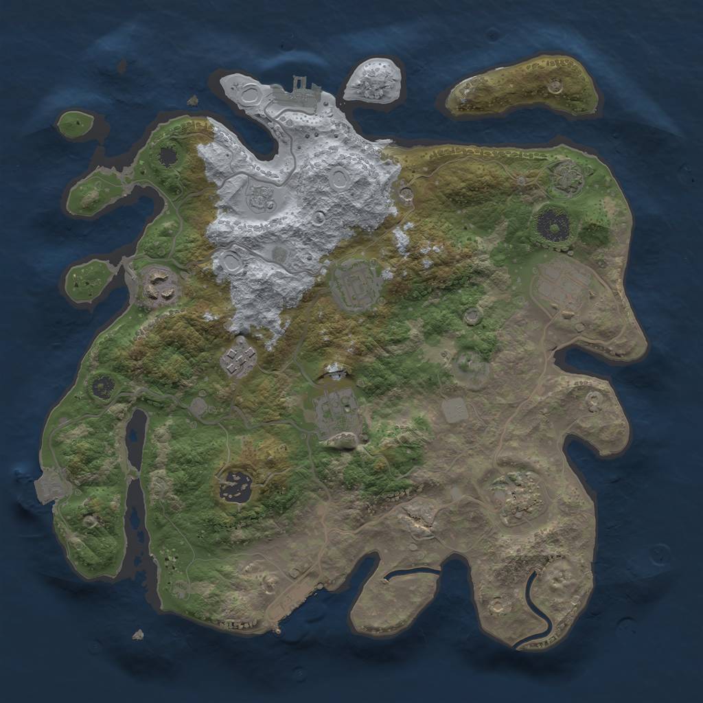 Rust Map: Procedural Map, Size: 3200, Seed: 191978, 15 Monuments