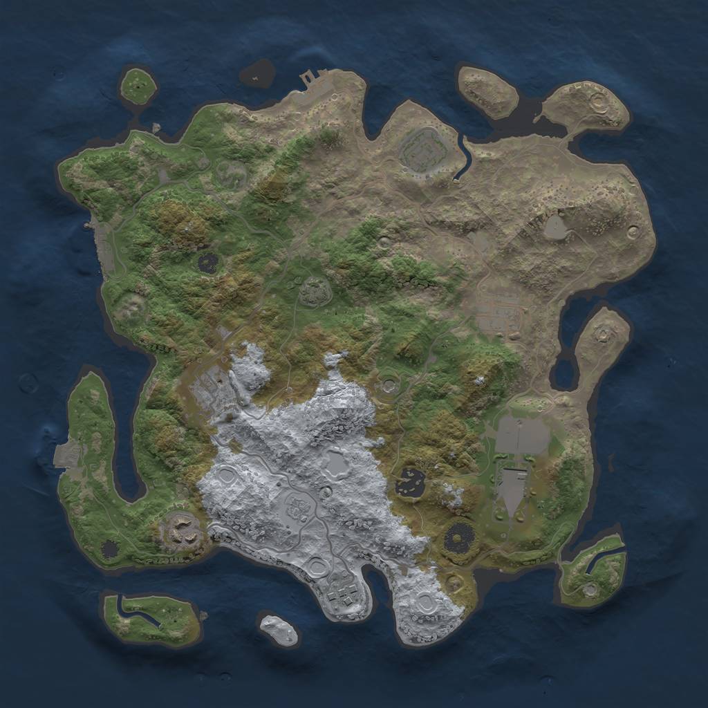 Rust Map: Procedural Map, Size: 3500, Seed: 186166507, 15 Monuments