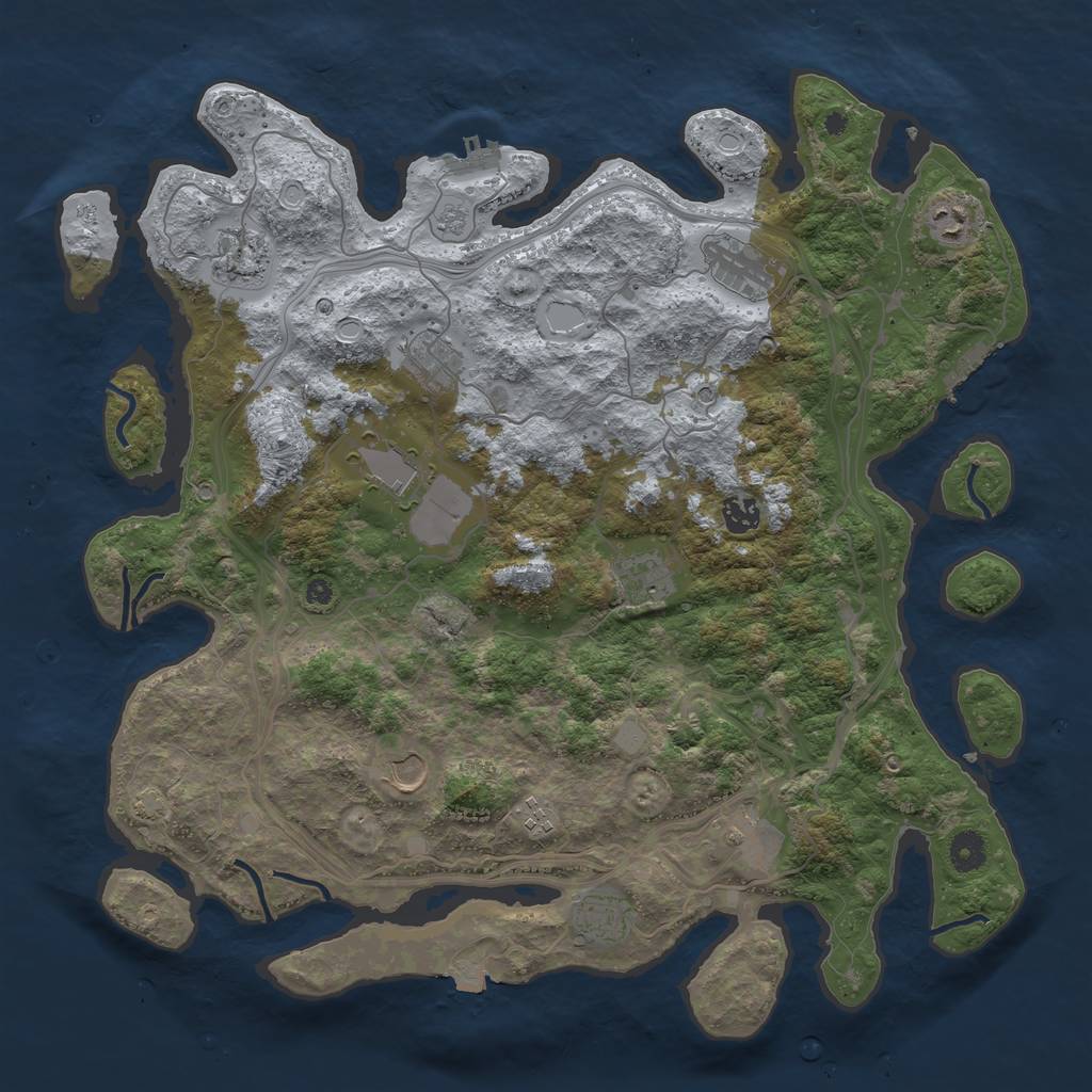 Rust Map: Procedural Map, Size: 4250, Seed: 1235448125, 19 Monuments