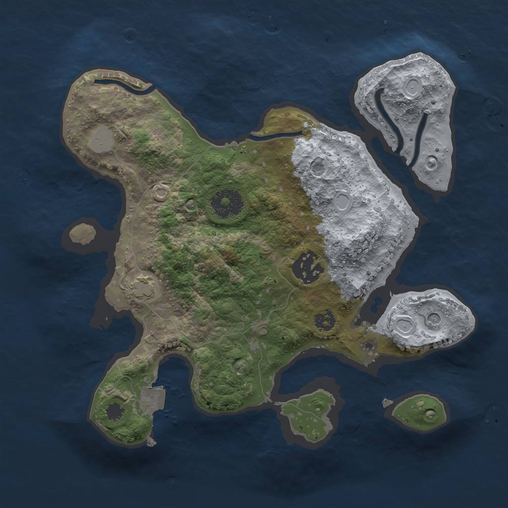 Rust Map: Procedural Map, Size: 2500, Seed: 829667759, 6 Monuments