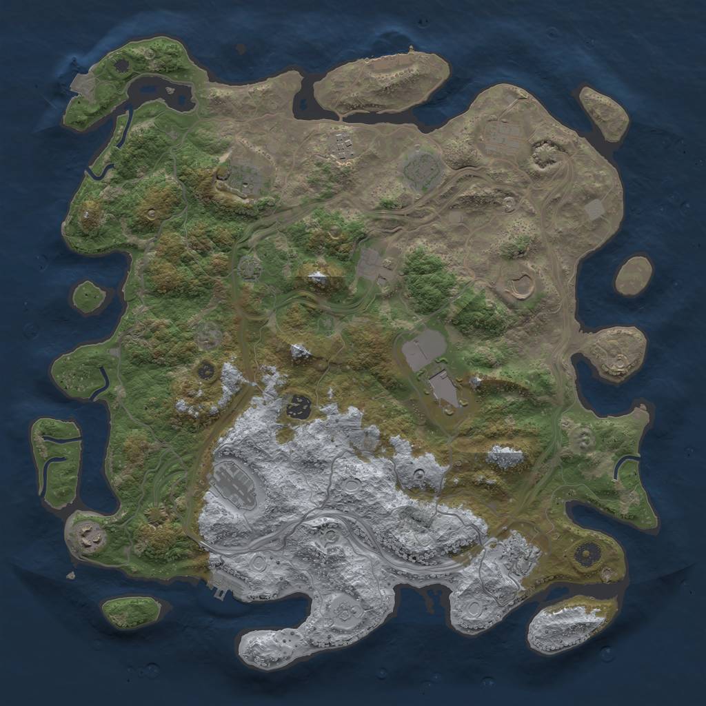 Rust Map: Procedural Map, Size: 4250, Seed: 7586888, 19 Monuments