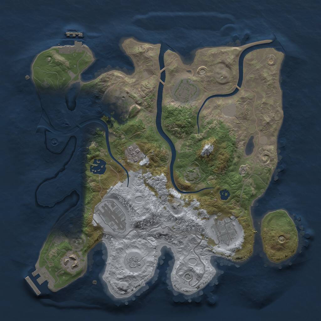 Rust Map: Procedural Map, Size: 3000, Seed: 23407, 13 Monuments