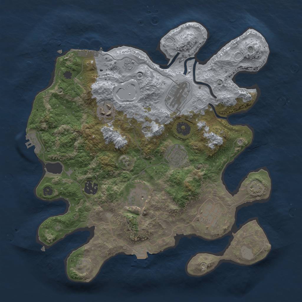 Rust Map: Procedural Map, Size: 3200, Seed: 192929107, 14 Monuments