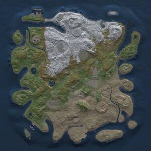 Thumbnail Rust Map: Procedural Map, Size: 3800, Seed: 73911153, 15 Monuments