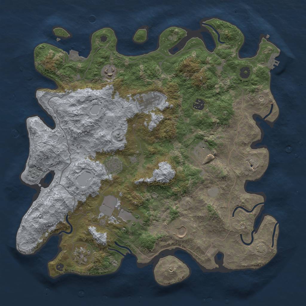 Rust Map: Procedural Map, Size: 4000, Seed: 85176248, 16 Monuments