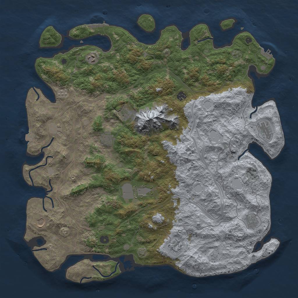 Rust Map: Procedural Map, Size: 5000, Seed: 160033666, 19 Monuments