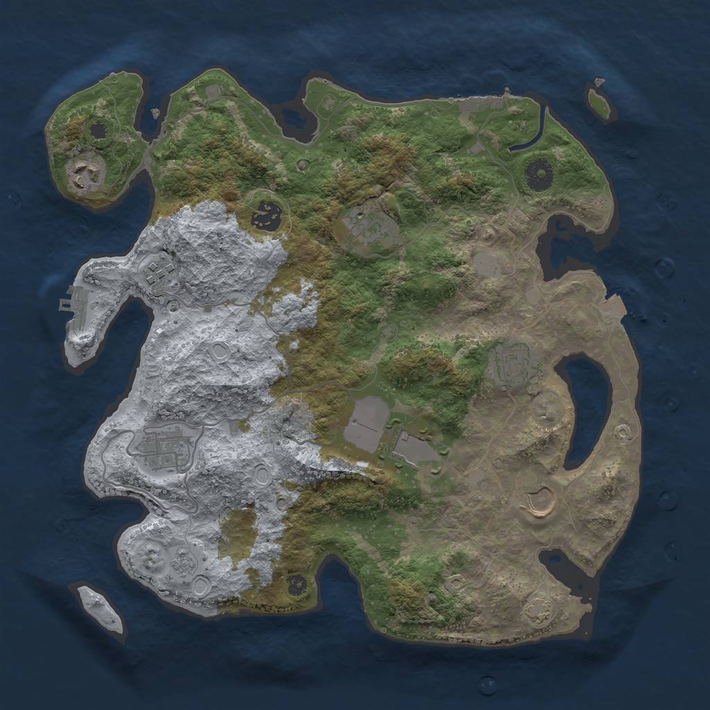 Rust Map: Procedural Map, Size: 3500, Seed: 271454774, 15 Monuments
