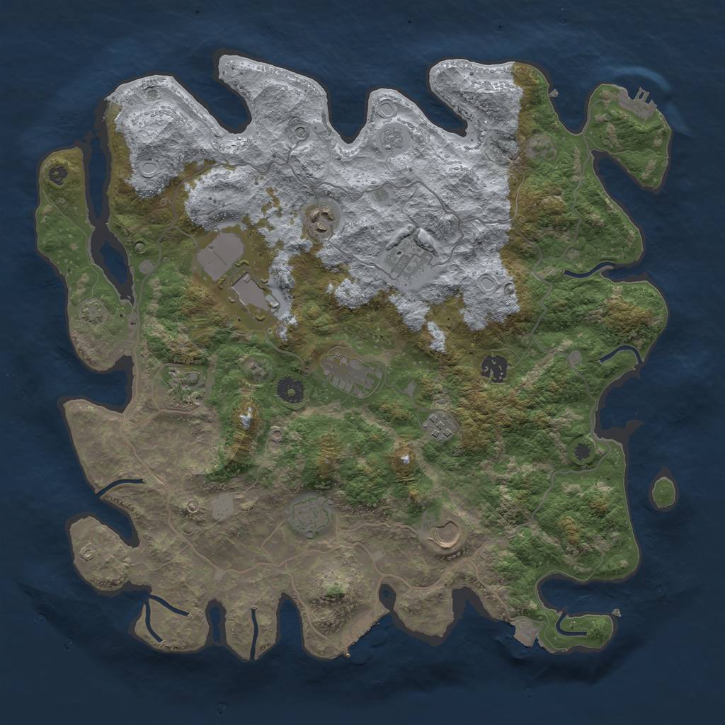 Rust Map: Procedural Map, Size: 4000, Seed: 2115888, 17 Monuments