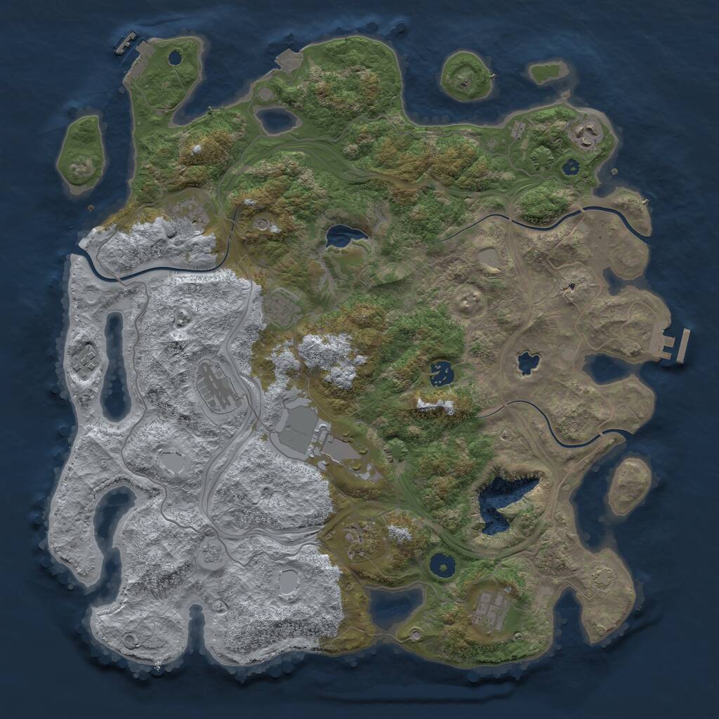 Rust Map: Procedural Map, Size: 4250, Seed: 492581986, 15 Monuments