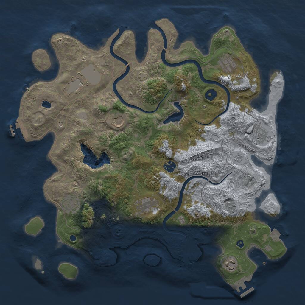 Rust Map: Procedural Map, Size: 4000, Seed: 2133778191, 15 Monuments