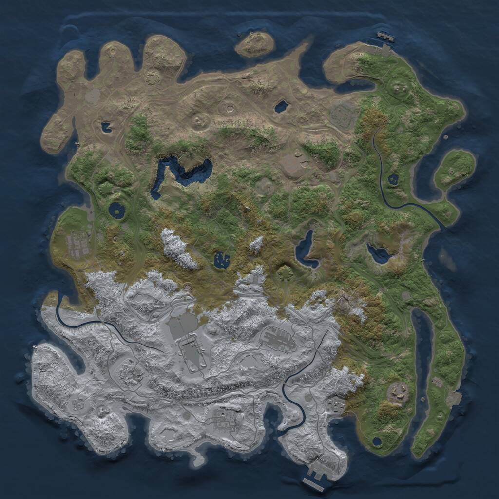 Rust Map: Procedural Map, Size: 4500, Seed: 882974697, 16 Monuments