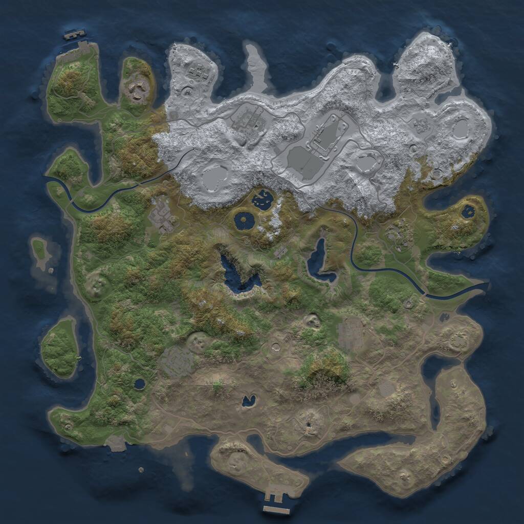 Rust Map: Procedural Map, Size: 4000, Seed: 746161650, 15 Monuments