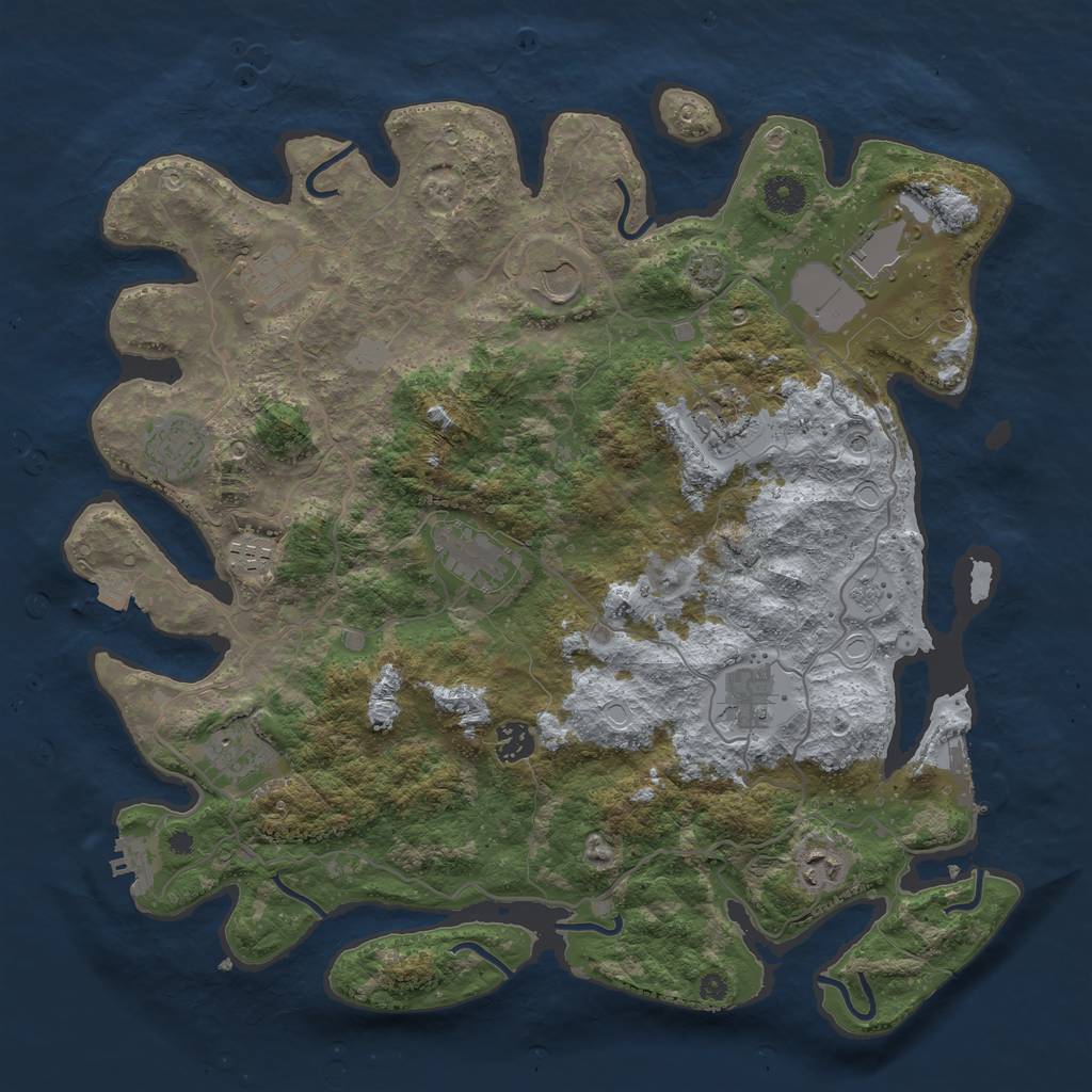 Rust Map: Procedural Map, Size: 4000, Seed: 67867243, 19 Monuments