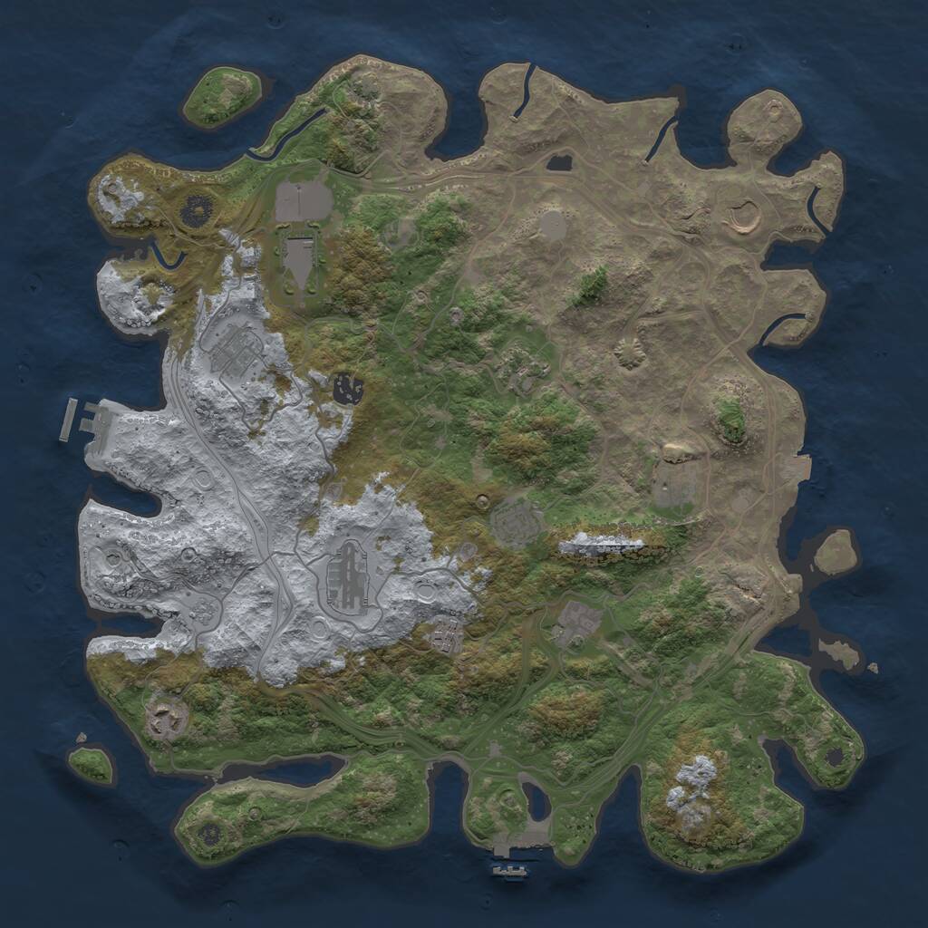 Rust Map: Procedural Map, Size: 4250, Seed: 329948572, 17 Monuments