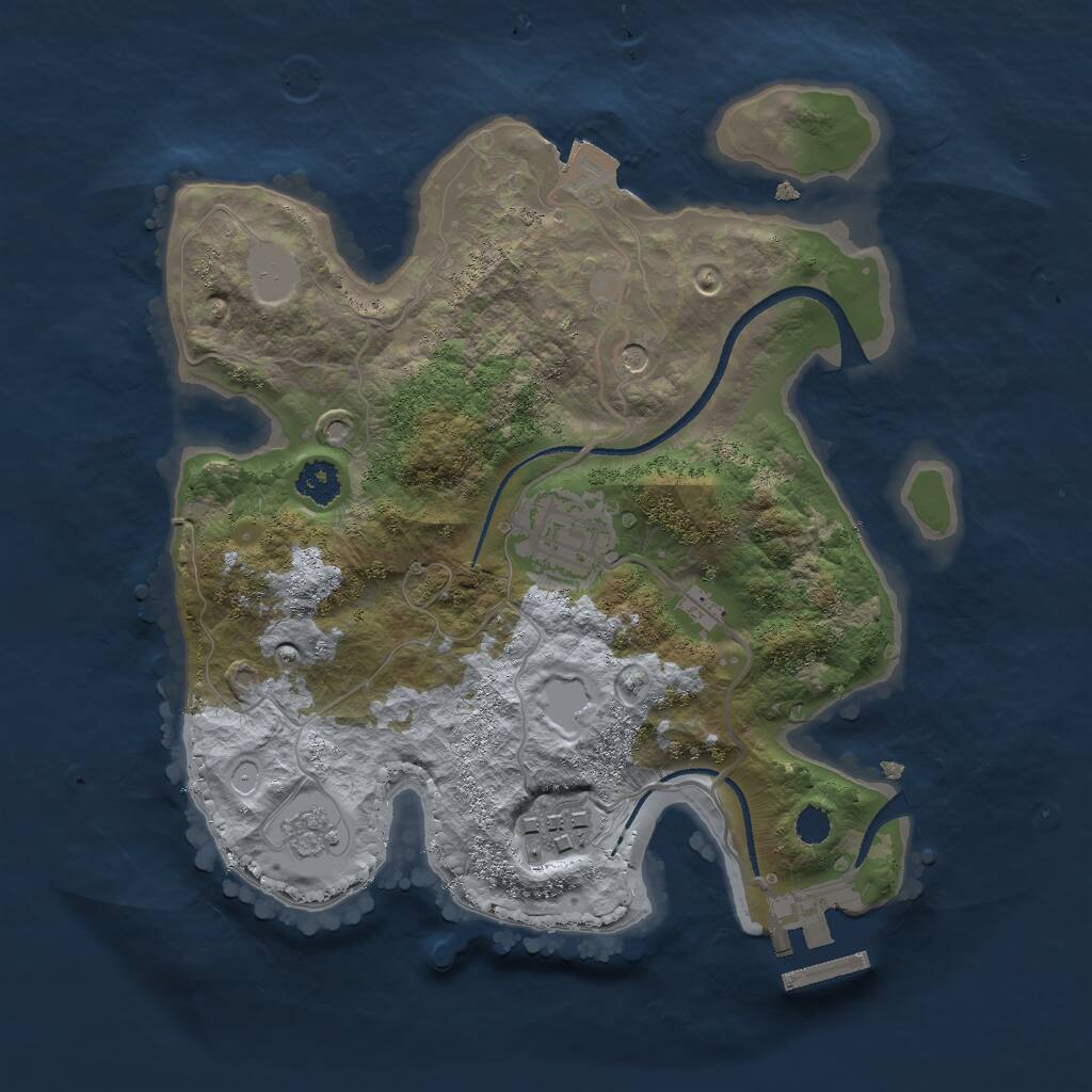 Rust Map: Procedural Map, Size: 2500, Seed: 1713563355, 6 Monuments