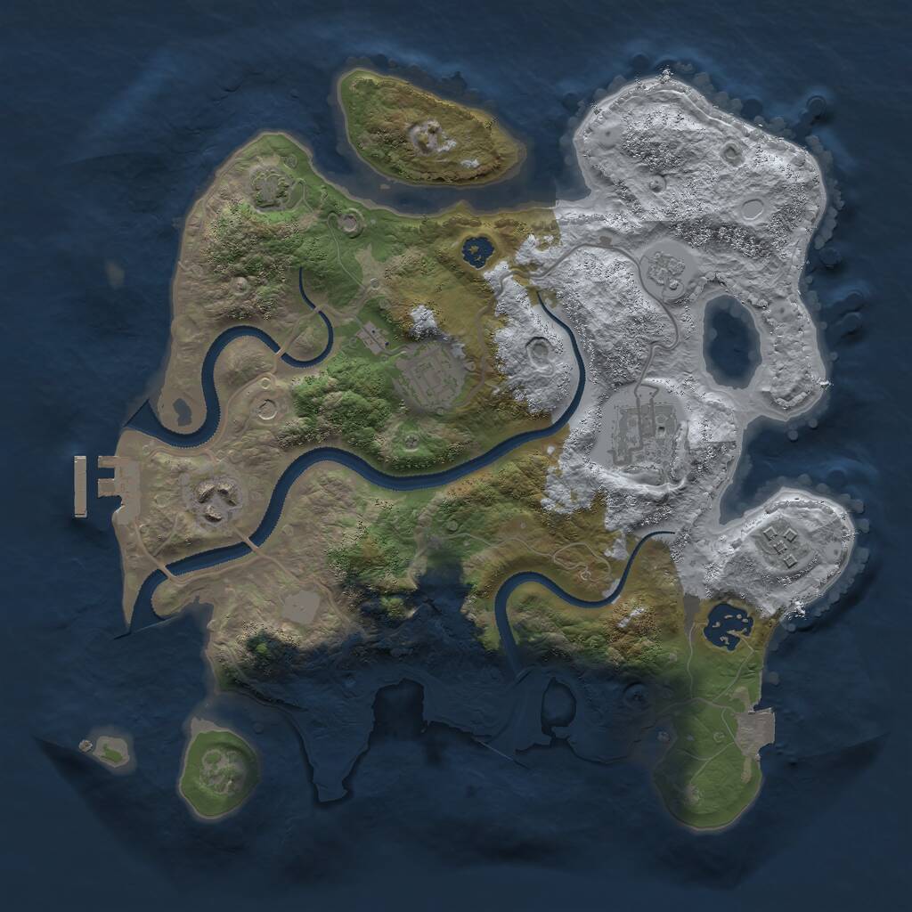 Rust Map: Procedural Map, Size: 3000, Seed: 9152348, 10 Monuments