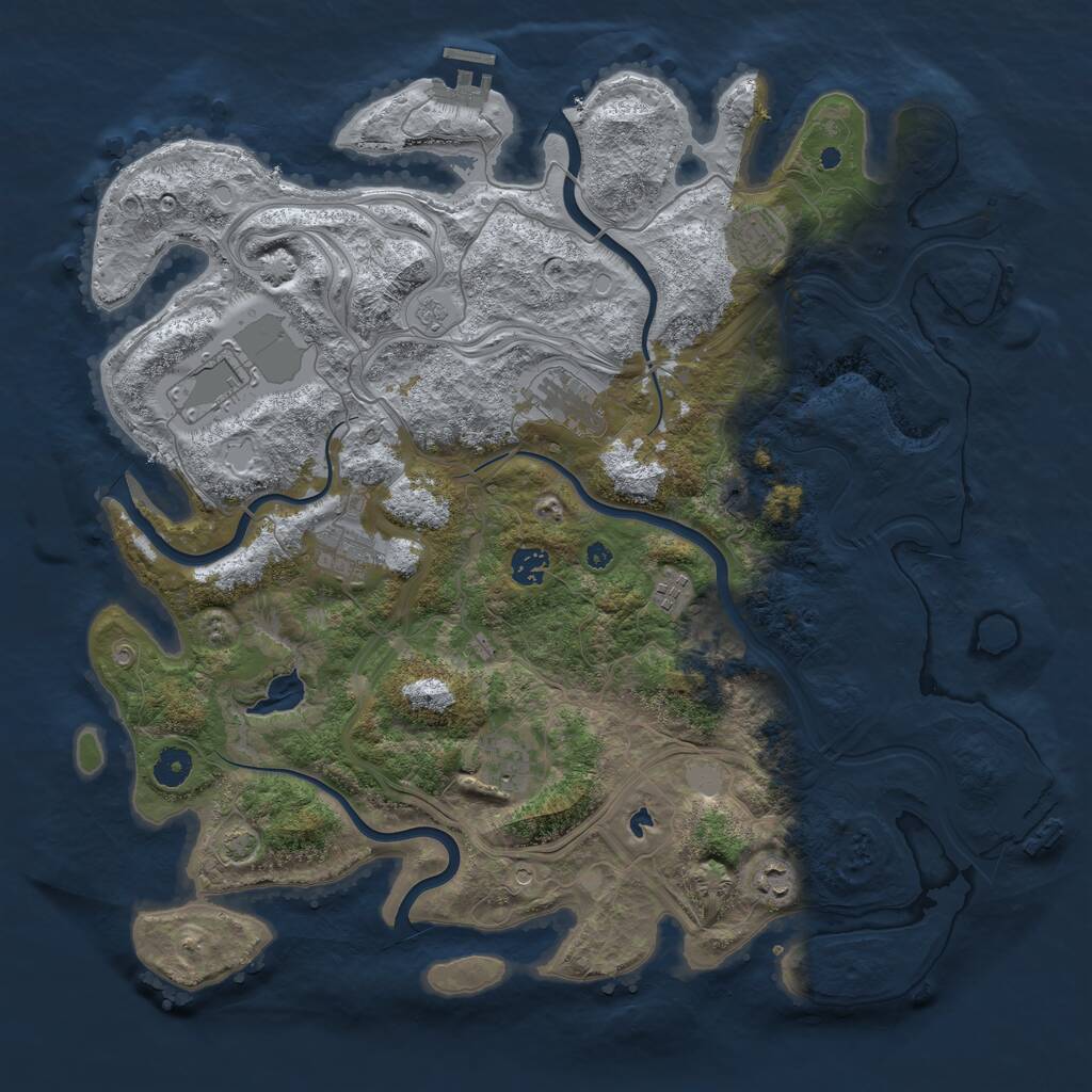 Rust Map: Procedural Map, Size: 4250, Seed: 2342551, 14 Monuments