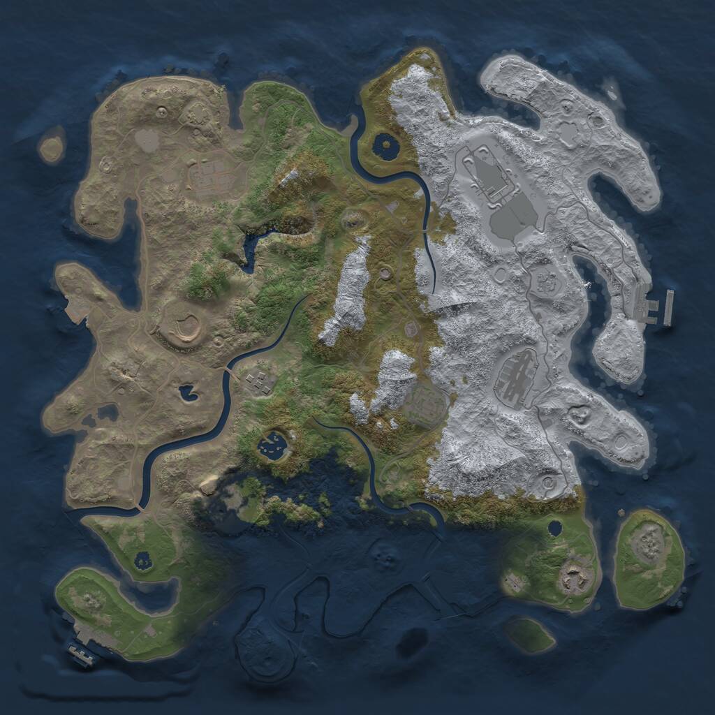 Rust Map: Procedural Map, Size: 4000, Seed: 478863900, 15 Monuments
