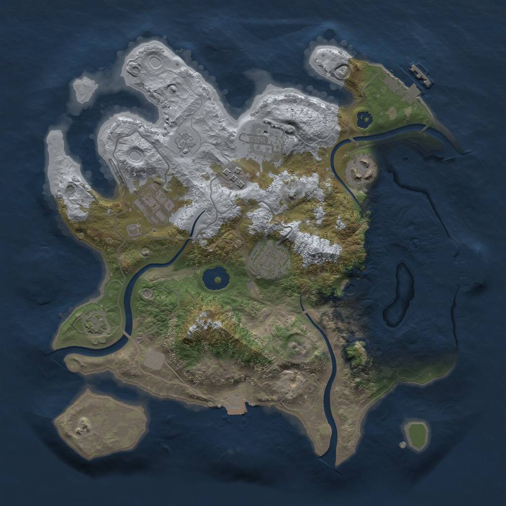 Rust Map: Procedural Map, Size: 3000, Seed: 1067414830, 11 Monuments
