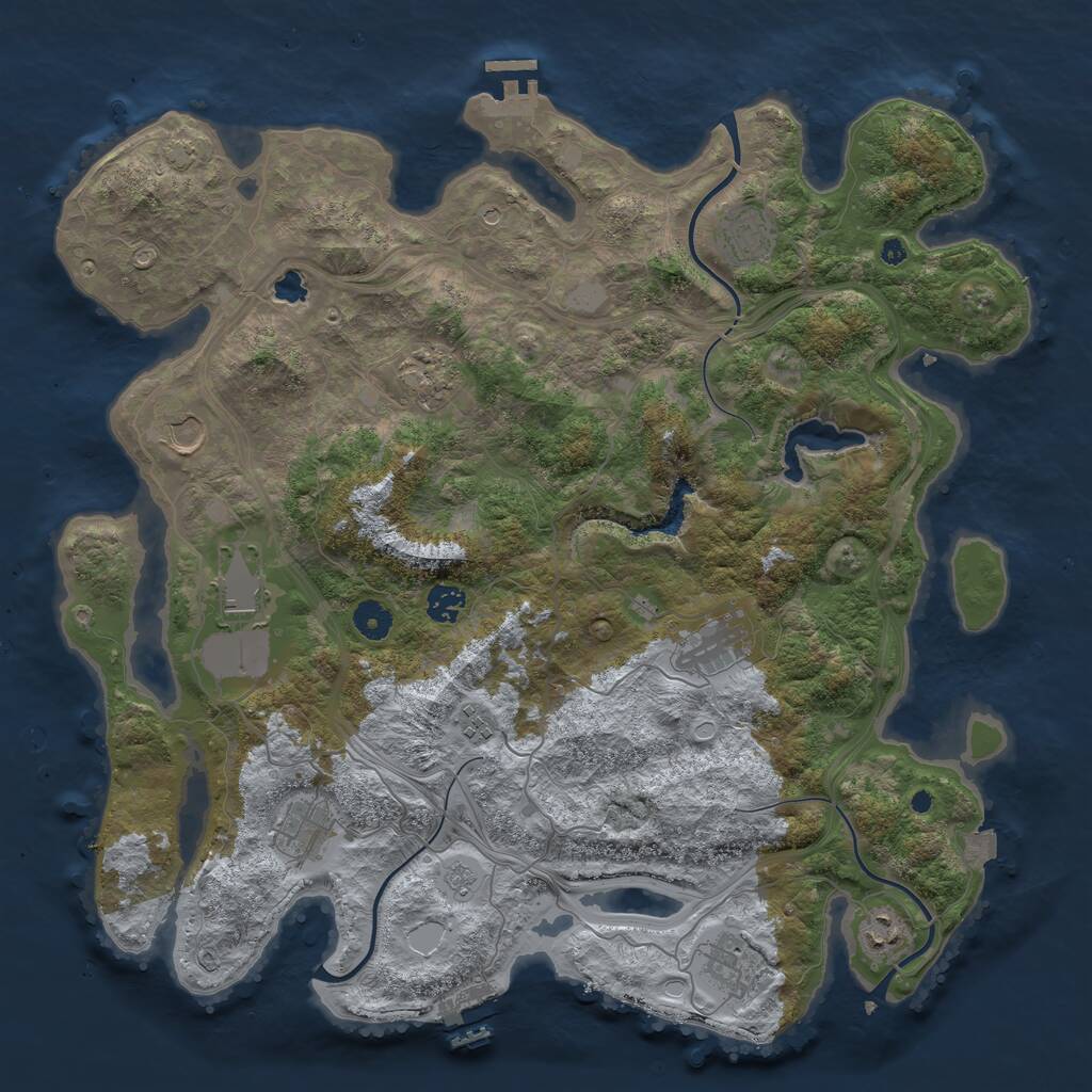 Rust Map: Procedural Map, Size: 4250, Seed: 9618, 16 Monuments