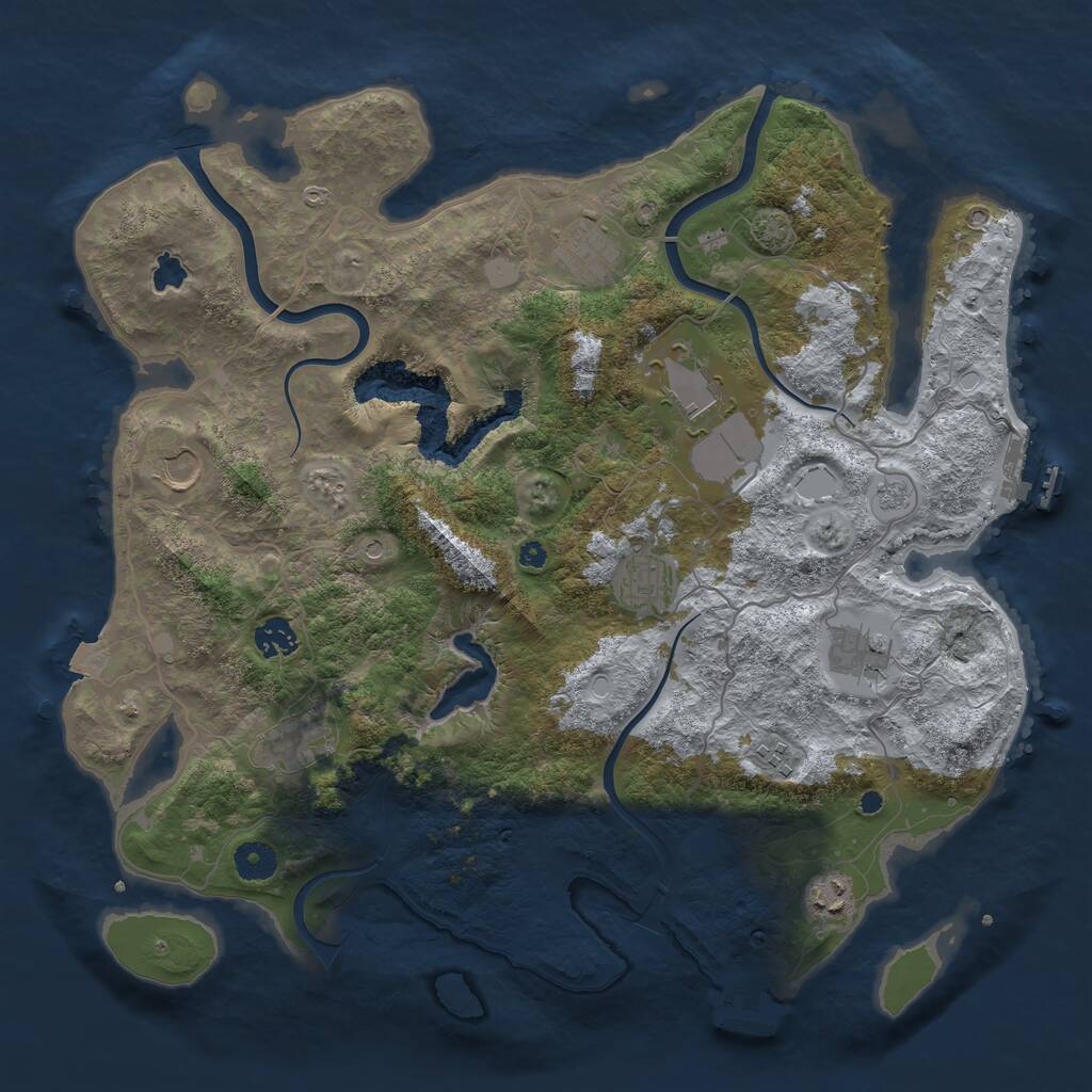 Rust Map: Procedural Map, Size: 4000, Seed: 2086834550, 15 Monuments