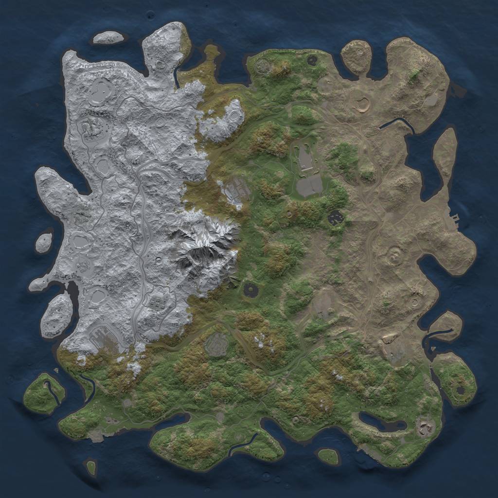 Rust Map: Procedural Map, Size: 5000, Seed: 491653477, 19 Monuments