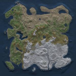 Thumbnail Rust Map: Procedural Map, Size: 4000, Seed: 89645676, 13 Monuments