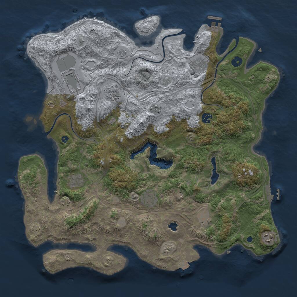 Rust Map: Procedural Map, Size: 4250, Seed: 1440464458, 15 Monuments