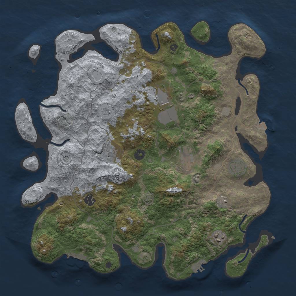 Rust Map: Procedural Map, Size: 4000, Seed: 884124990, 15 Monuments