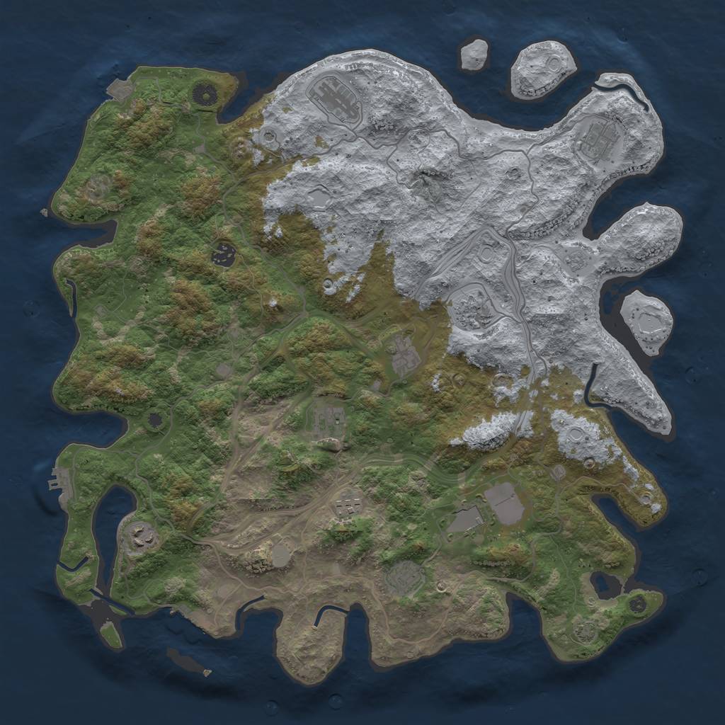 Rust Map: Procedural Map, Size: 4500, Seed: 1688965004, 18 Monuments