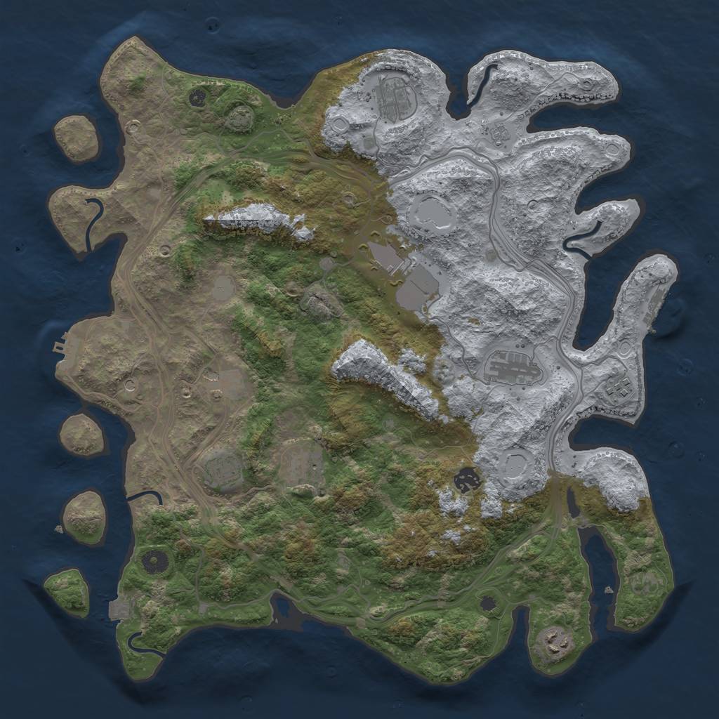 Rust Map: Procedural Map, Size: 4250, Seed: 27072023, 17 Monuments