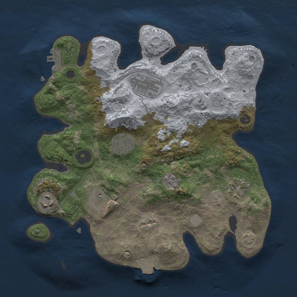 Rust Map: Procedural Map, Size: 3000, Seed: 525181944, 12 Monuments