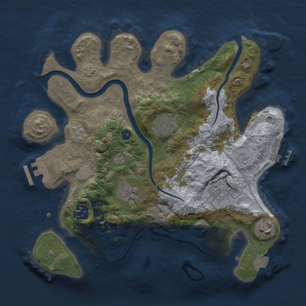 Rust Map: Procedural Map, Size: 3000, Seed: 1650487432, 12 Monuments