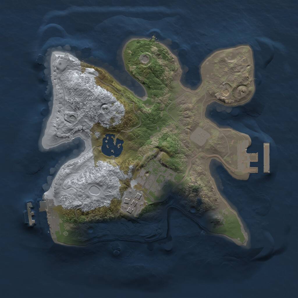 Rust Map: Procedural Map, Size: 2000, Seed: 1956000402, 6 Monuments