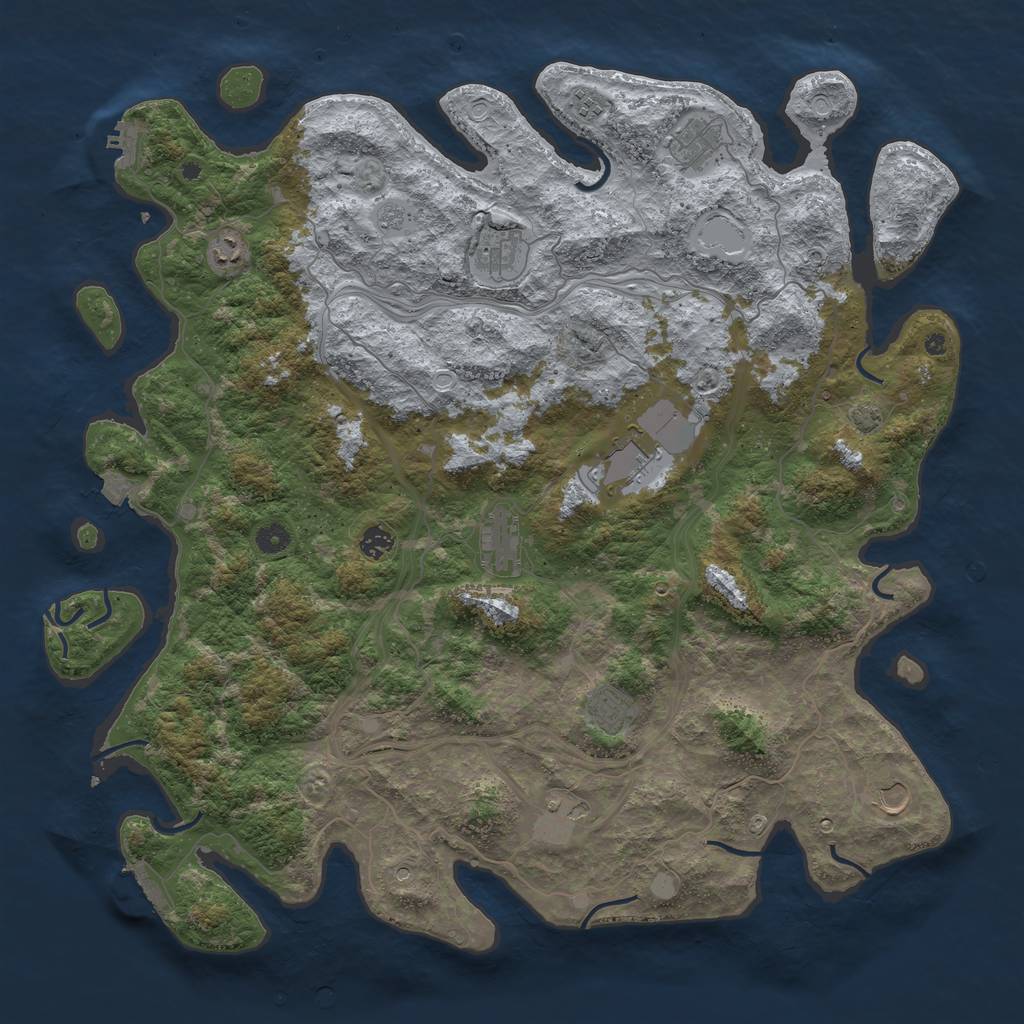 Rust Map: Procedural Map, Size: 4800, Seed: 833450703, 18 Monuments