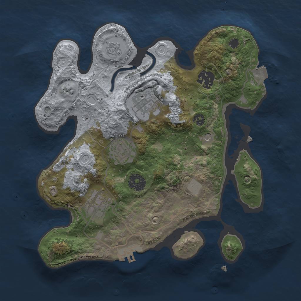 Rust Map: Procedural Map, Size: 2600, Seed: 355405457, 10 Monuments