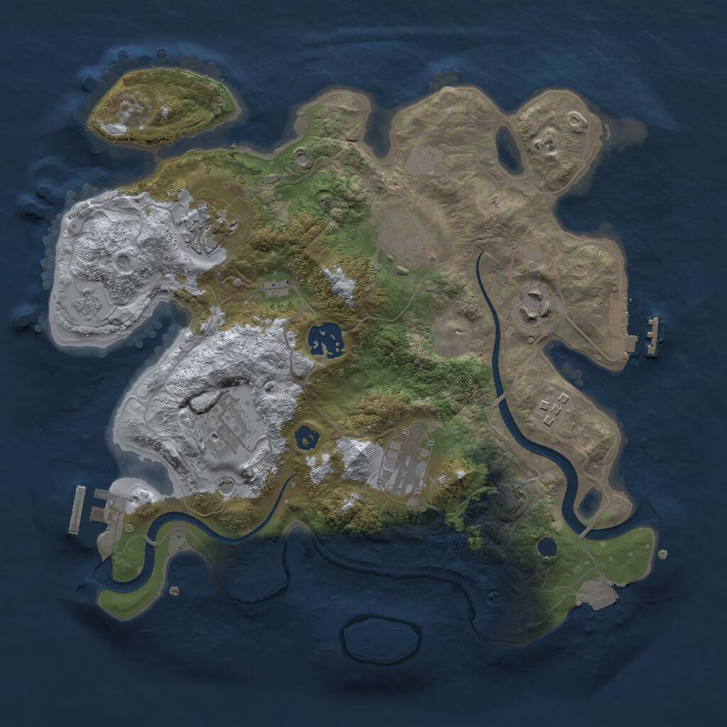Rust Map: Procedural Map, Size: 3000, Seed: 20369, 13 Monuments
