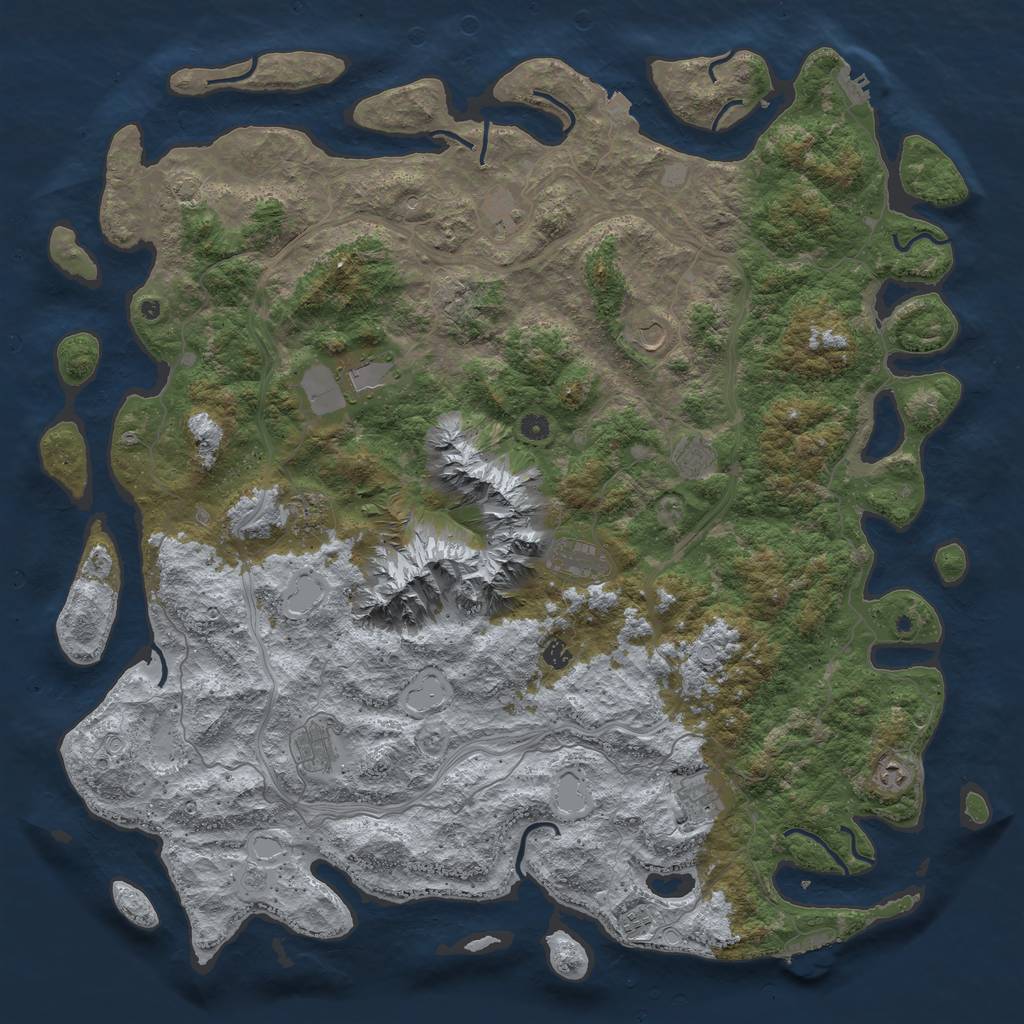 Rust Map: Procedural Map, Size: 5500, Seed: 641945888, 19 Monuments
