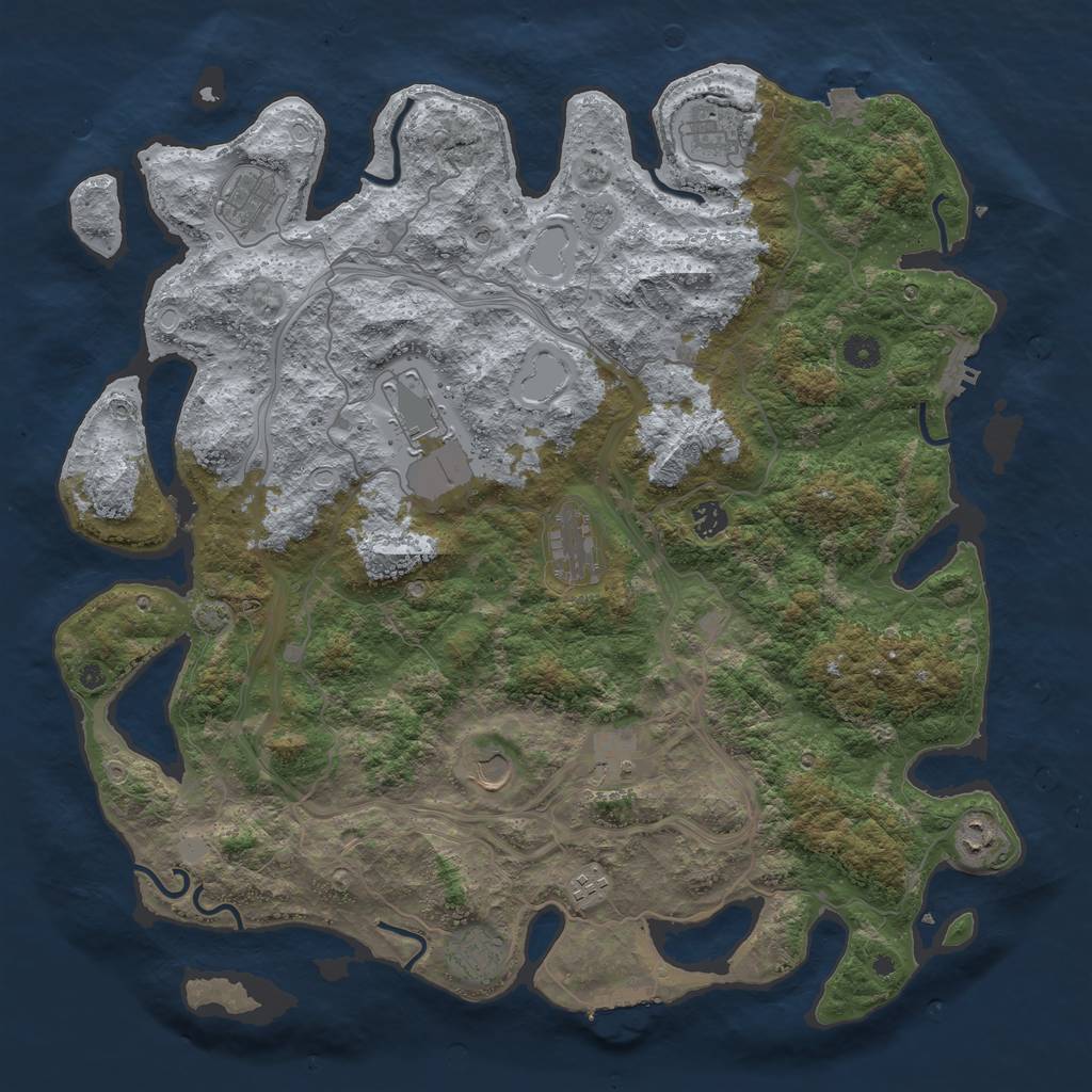 Rust Map: Procedural Map, Size: 4500, Seed: 20230160, 18 Monuments