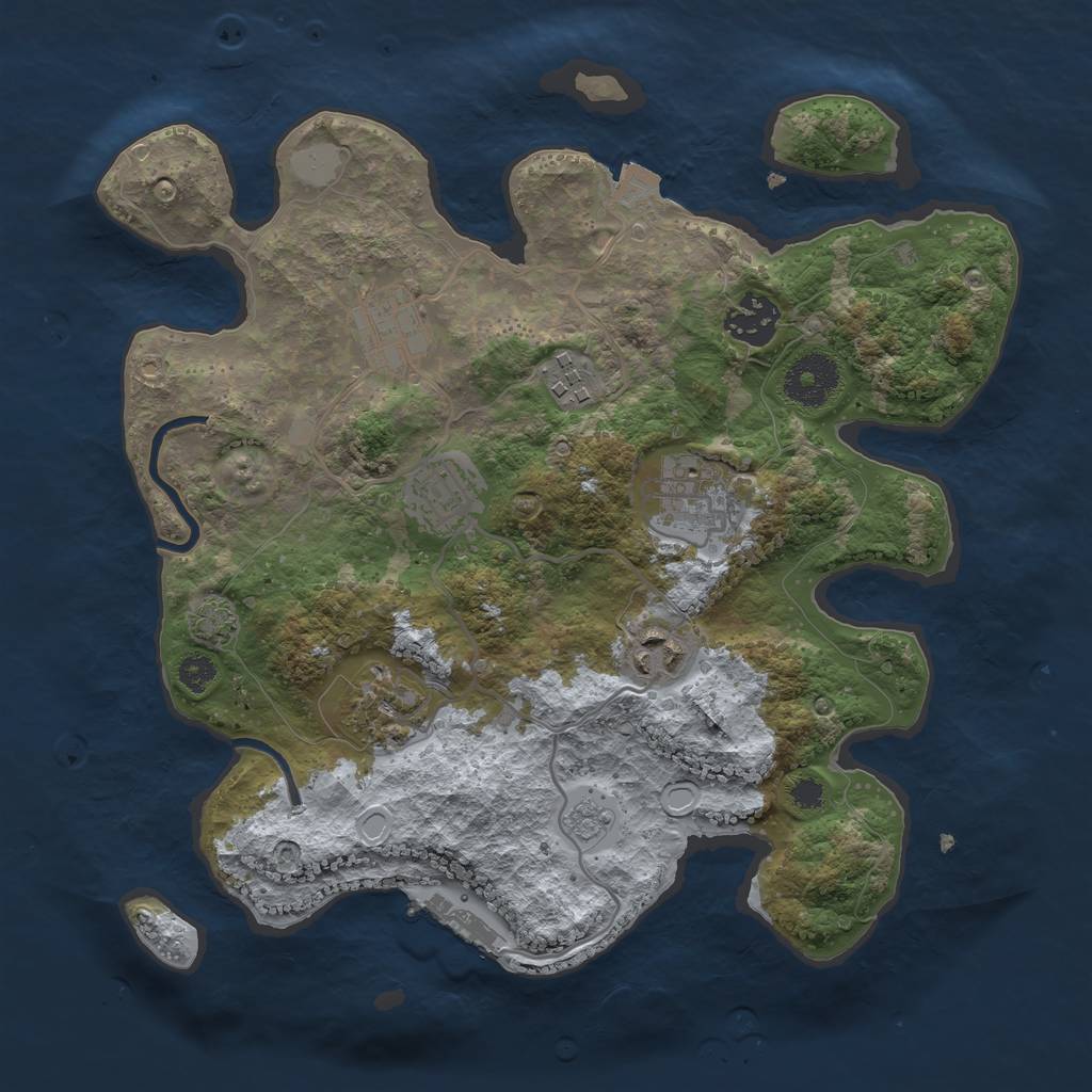 Rust Map: Procedural Map, Size: 3100, Seed: 301803661, 13 Monuments