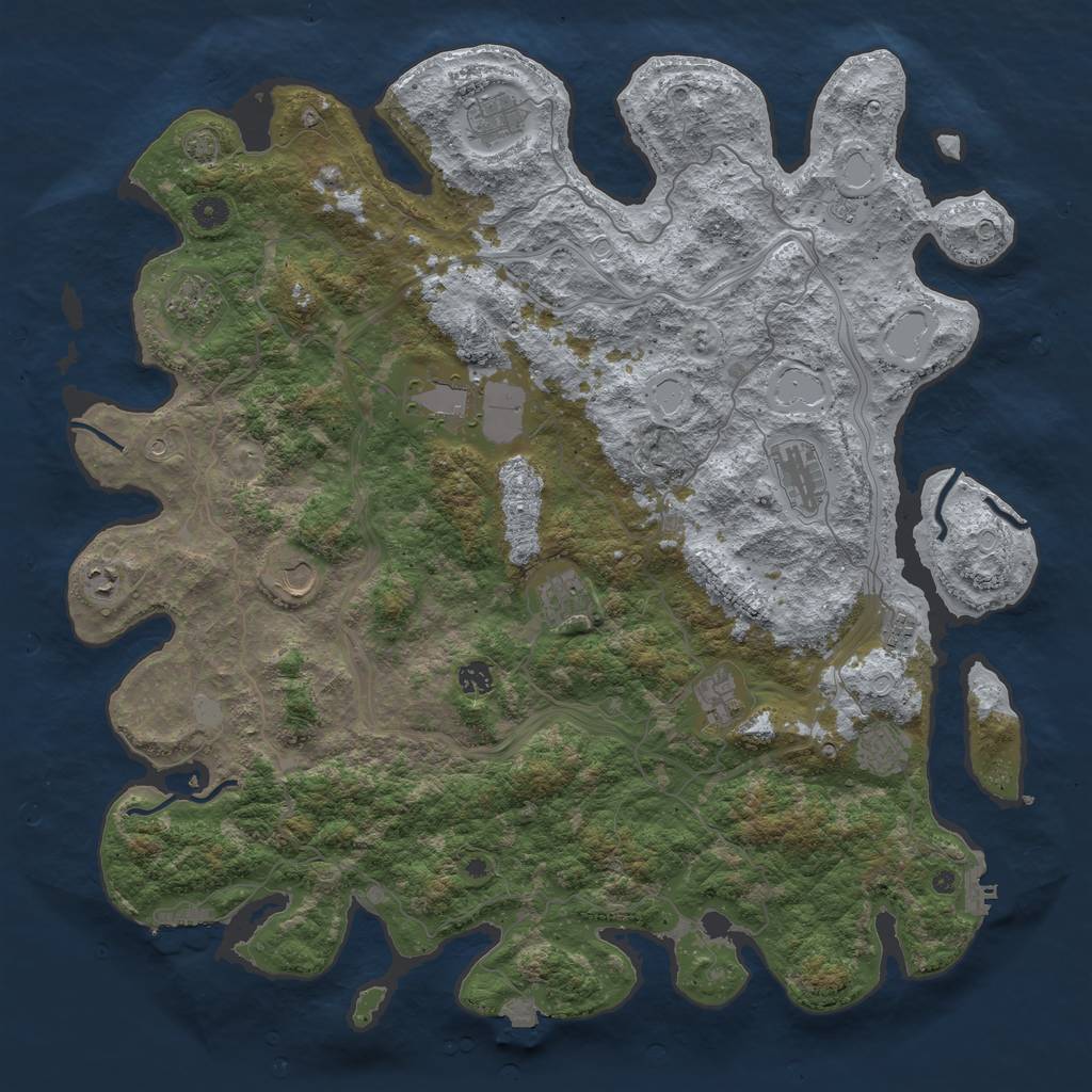 Rust Map: Procedural Map, Size: 4773, Seed: 307029467, 19 Monuments