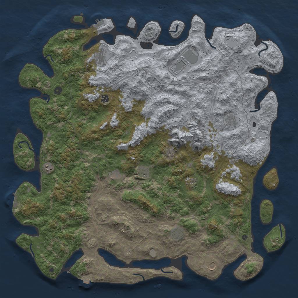 Rust Map: Procedural Map, Size: 5500, Seed: 299452, 19 Monuments